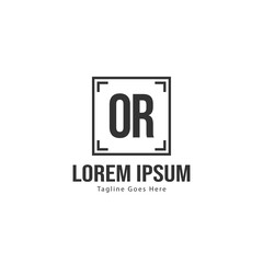 Initial OR logo template with modern frame. Minimalist OR letter logo vector illustration