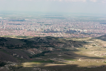view of konya city from the hills