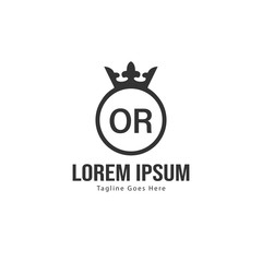 Fototapeta premium Initial OR logo template with modern frame. Minimalist OR letter logo vector illustration
