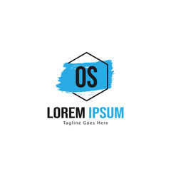 Initial OS logo template with modern frame. Minimalist OS letter logo vector illustration
