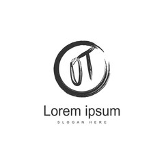 Fototapeta premium Initial OT logo template with modern frame. Minimalist OT letter logo vector illustration