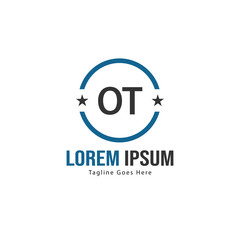 Obraz premium Initial OT logo template with modern frame. Minimalist OT letter logo vector illustration