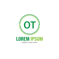 Obraz premium Initial OT logo template with modern frame. Minimalist OT letter logo vector illustration