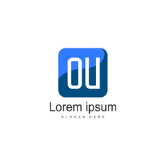 Fototapeta premium Initial OU logo template with modern frame. Minimalist OU letter logo vector illustration