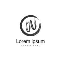 Initial OU logo template with modern frame. Minimalist OU letter logo vector illustration
