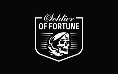 Skull in a military beret 