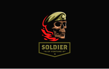 Skull in a military beret 