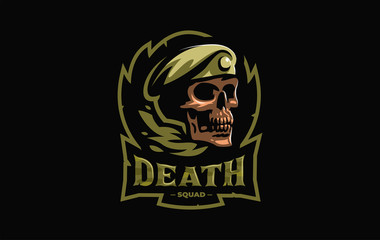 Skull in a military beret 