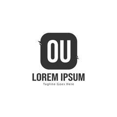 Fototapeta premium Initial OU logo template with modern frame. Minimalist OU letter logo vector illustration