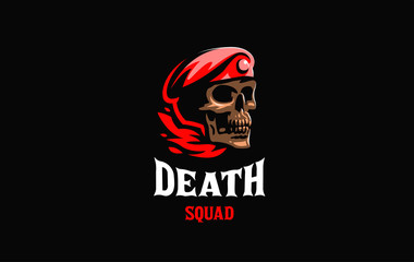 Skull in a military beret 