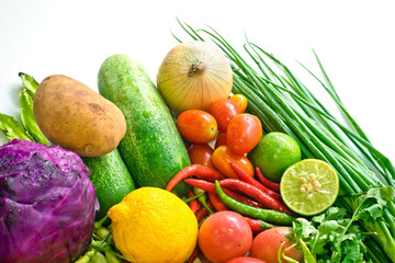 Vegetables Thai food concept background.