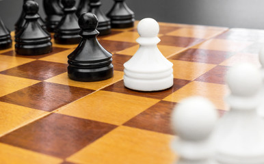 Chess on chessboard.