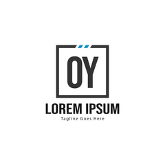 Initial OY logo template with modern frame. Minimalist OY letter logo vector illustration