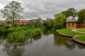 Fototapeta na wymiar The traditional historic village of Ribe on Jutland in Denmark