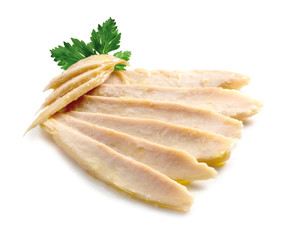 Ventresca de atún sobre fondo blanco. tuna belly on white background