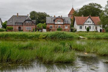 The traditional historic village of Ribe on Jutland in Denmark
