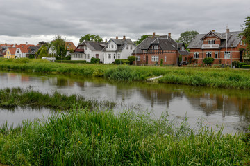 The traditional historic village of Ribe on Jutland in Denmark