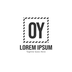 Initial OY logo template with modern frame. Minimalist OY letter logo vector illustration