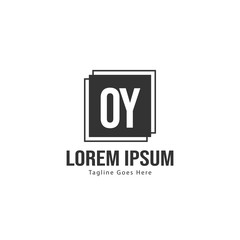 Initial OY logo template with modern frame. Minimalist OY letter logo vector illustration