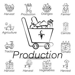 production hand draw icon. Element of farming illustration icons. Signs and symbols can be used for web, logo, mobile app, UI, UX