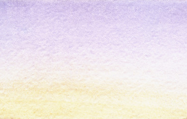 Serene watercolor abstract background of pastel shades. Delicate gradient from gently blue to warm and tender yellow. Paper grained texture seems velvet. Hand drawn template for scrapbooking design.