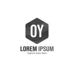 Initial OY logo template with modern frame. Minimalist OY letter logo vector illustration