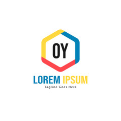 Initial OY logo template with modern frame. Minimalist OY letter logo vector illustration