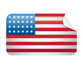 Fototapeta premium united state of american flag in rectangle shape