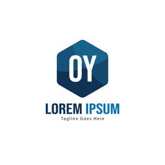 Initial OY logo template with modern frame. Minimalist OY letter logo vector illustration