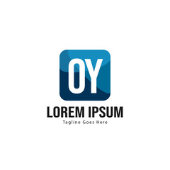 Initial OY logo template with modern frame. Minimalist OY letter logo vector illustration