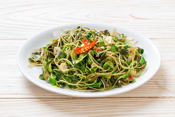 Fried Sunflower Sprout with Oyster Sauce
