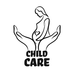 Child care icon with hands