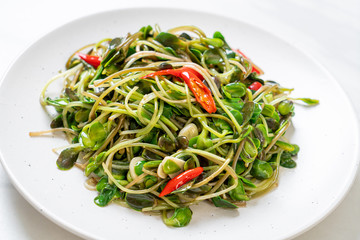 Fried Sunflower Sprout with Oyster Sauce