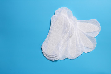 women's hygiene products, daily sanitary pads, space for text, cleanliness and freshness, women's health, gynecology