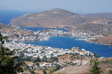 Fototapeta na wymiar The capital city or Chora of Patmos Island in Greece