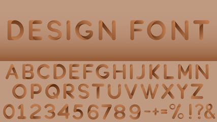 Creative modern alphabet, numbers and symbols. Abstract vector elements for corporate identity emblem, label or icon. Vector illustration