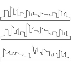 City landscape template. Thin line City landscape. Downtown landscape vector