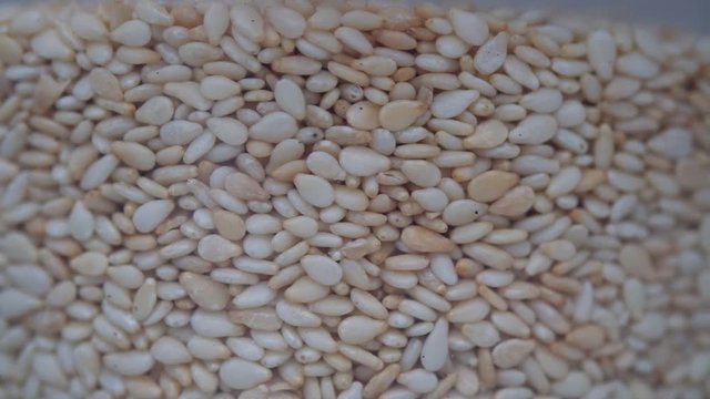 white sesame seeds background, heathy food