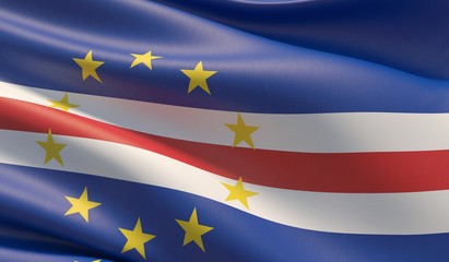 Obraz premium High resolution close-up flag of Cape Verde. 3D illustration.