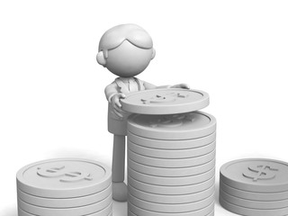 貯蓄するビジネスマン