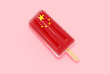 Colorful realistic flag ice cream, vector illustration
