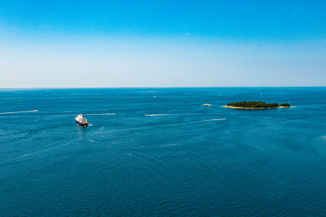 Green wild island on the sea