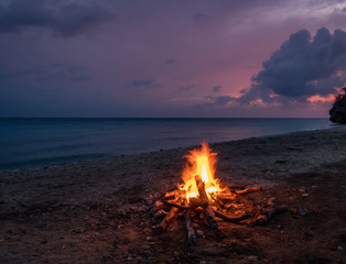  Bonfire on the beach   Views around the small Caribbean island of Curacao