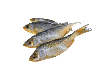 dried fish isolated on white background