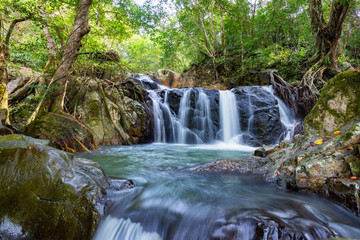 Chet Kod waterfall in ecotourism study center, Chet Kod-Pong Kon Sao, Thailand.