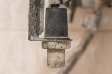 automatic ignition button in the gas boiler.