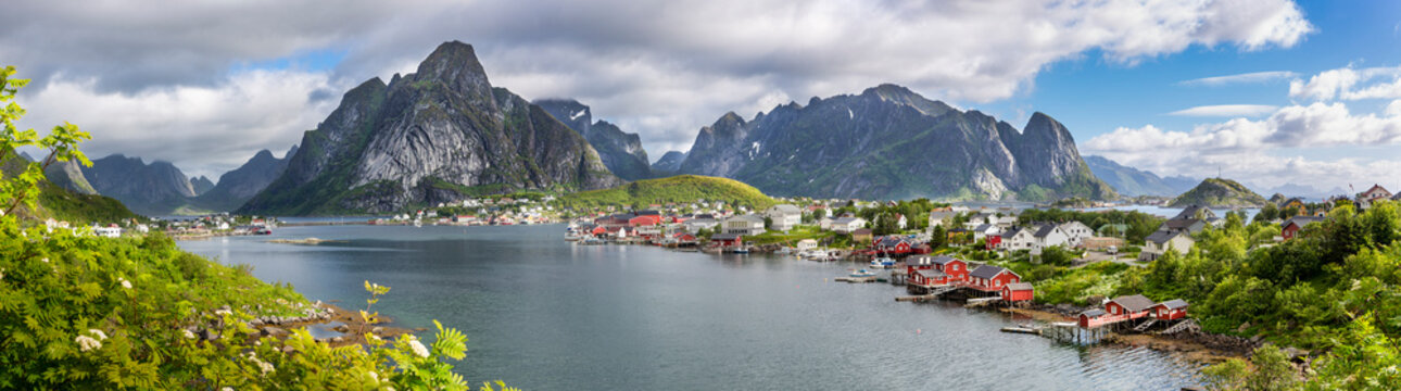 View Down To The Fishing Village Reine, Lofoten Islands, Norway