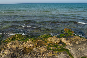 Fototapeta na wymiar Beautiful Sicilian Seascape, Mediterranean Sea, Donnalucata, Scicli, Ragusa, Italy, Europe