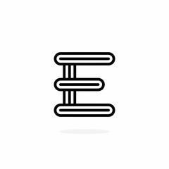 Vector Logo Letter E Rounded Lines