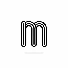 Vector Logo Letter M Rounded Lines